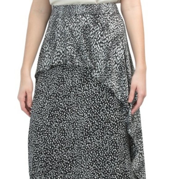 Layered cupro-blend leopard-jacquard midi skirt - Picture 5 of 8